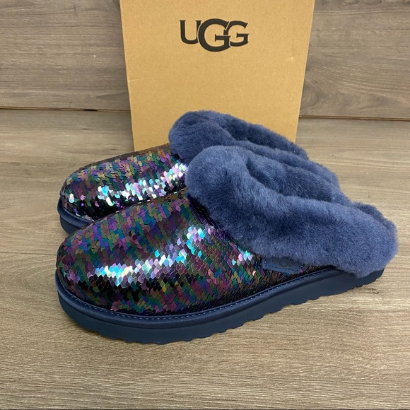 UGG | Cluggette Sequin Slippers Navy NEW in Box Gift - Picture 4 of 8